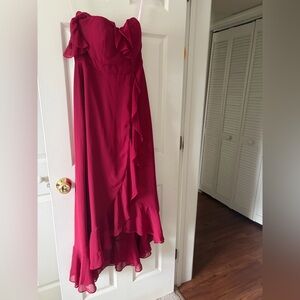Azazie Lyra Burgundy A-Line Chiffon Convertible Dress